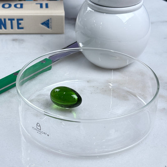 Clear Little Bowl with Green Olive