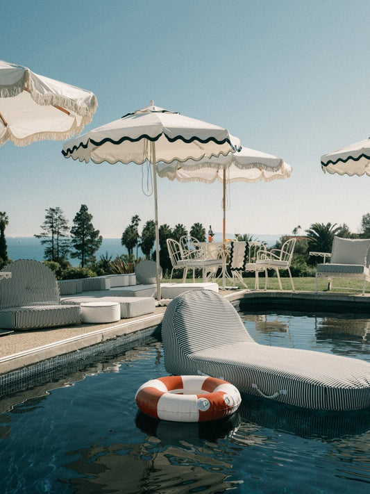 Pool Lounger Navy Stripe