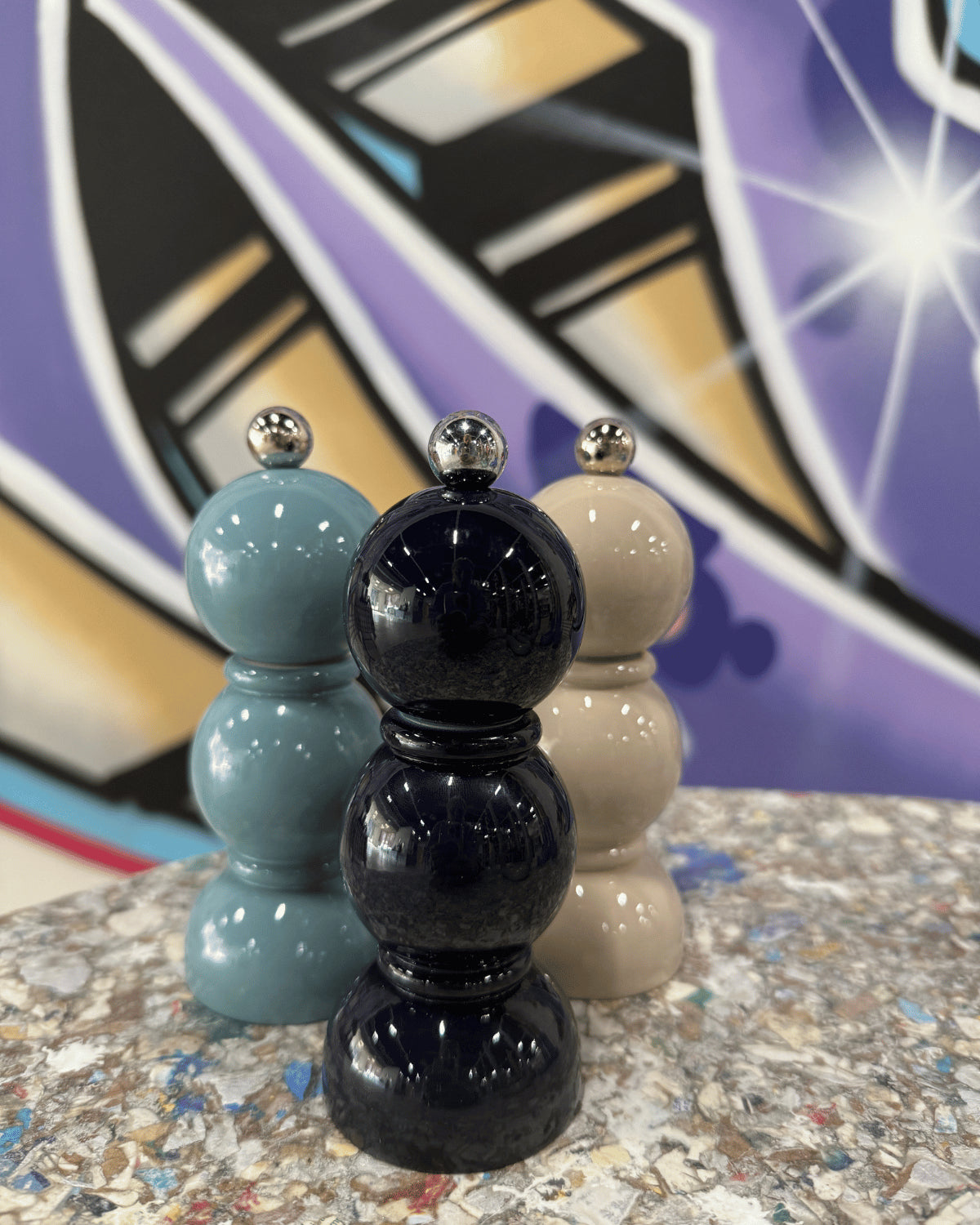 Mini Bobbin Salt & Pepper Mill Chambray