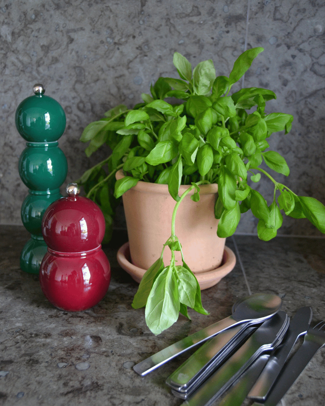 Small Bobbin Salt & Pepper Mill Burgundy