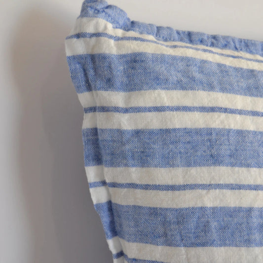 French Cushion Cover Large Blue Stripes