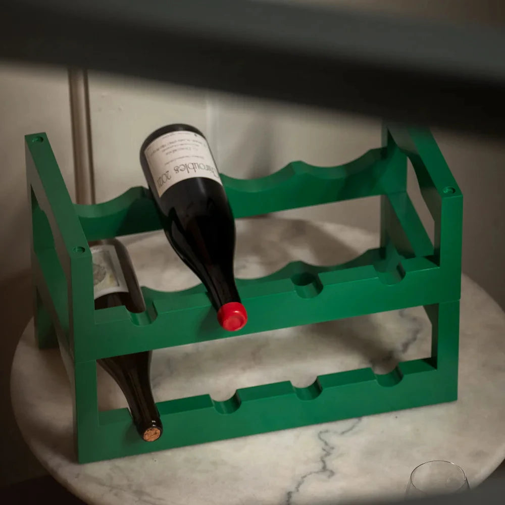 Massproductions Silo Stackable Wine Rack Green