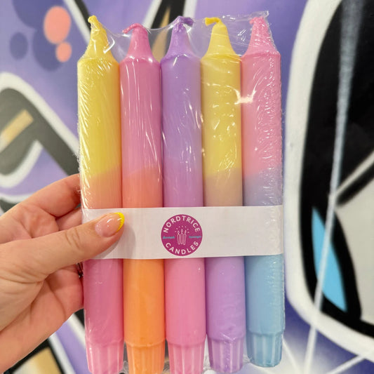 Stearinlys Pastell Festmiks 5-pk