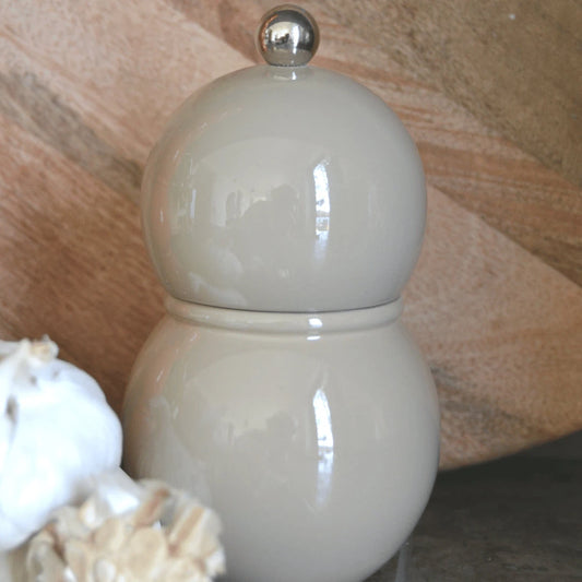 Small Bobbin Salt & Pepper Mill Beige