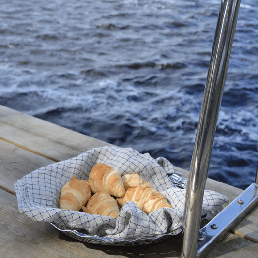 Torchon de cuisine en lin français à carreaux bleus