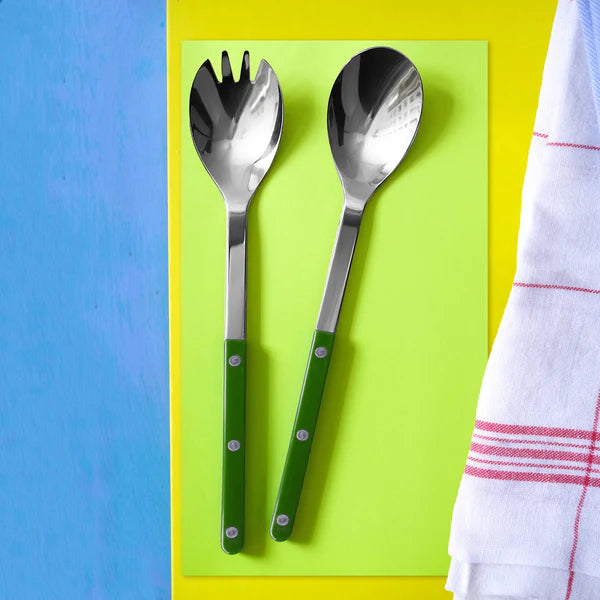 Juego de cubiertos de ensalada Sabre, color verde oscuro.