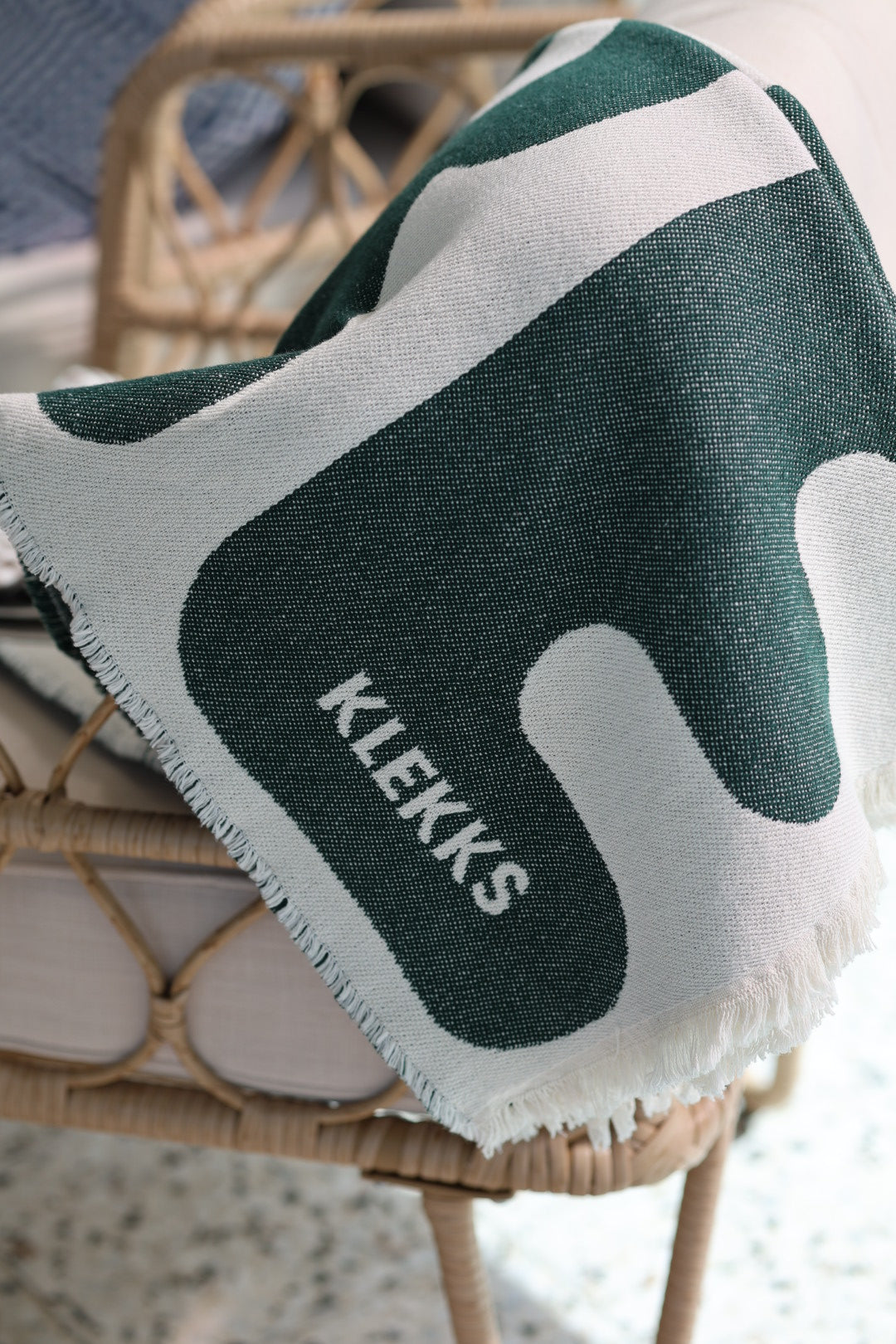 Klekks Nr. 11 Amore Grüne Baumwolldecke