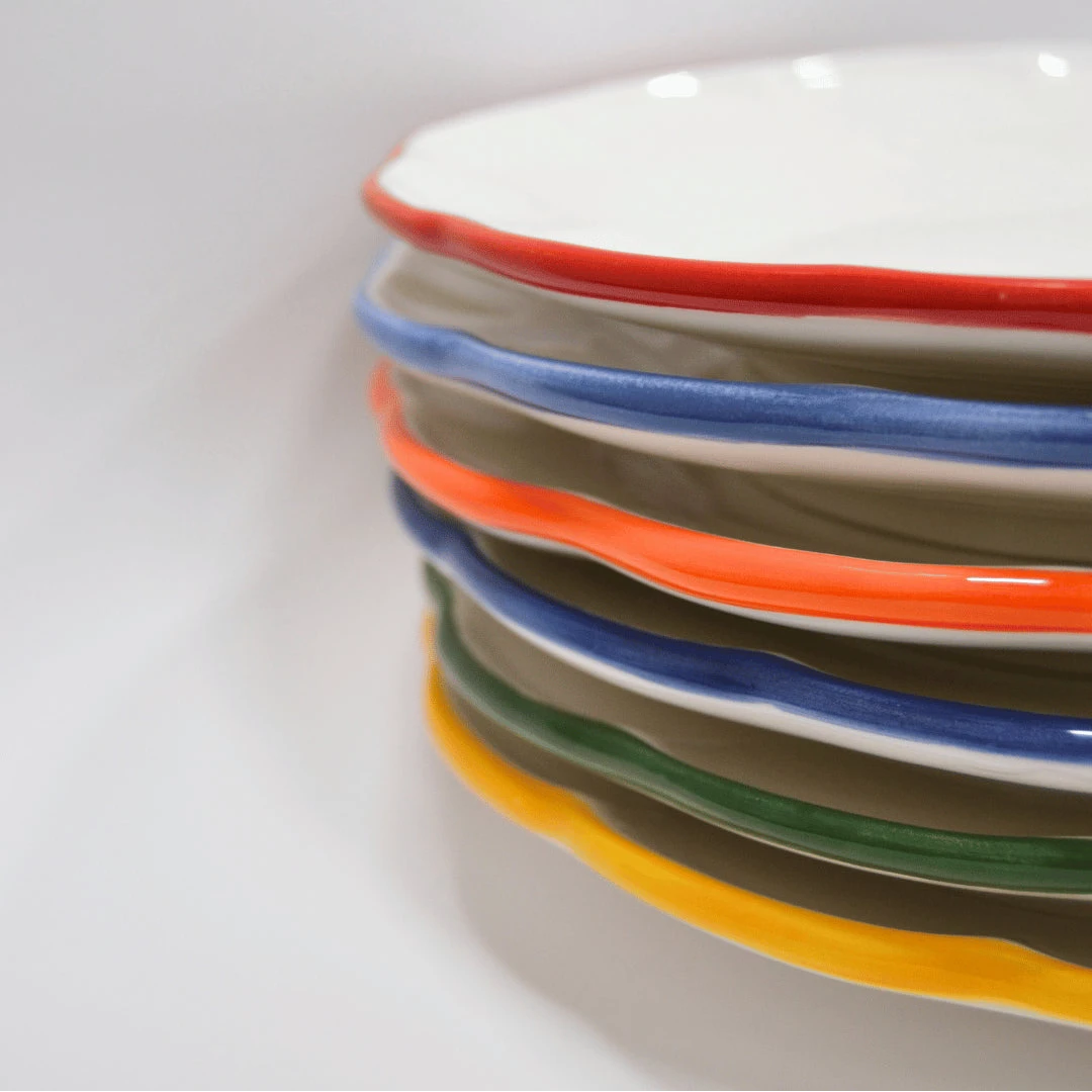 Oval Tray Dark Green Line