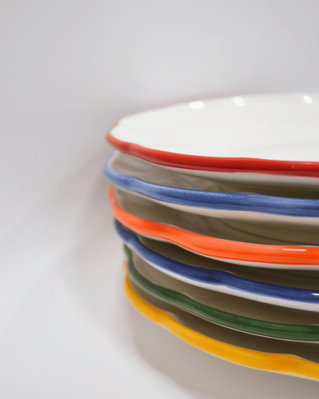 Oval Tray Light Blue Line