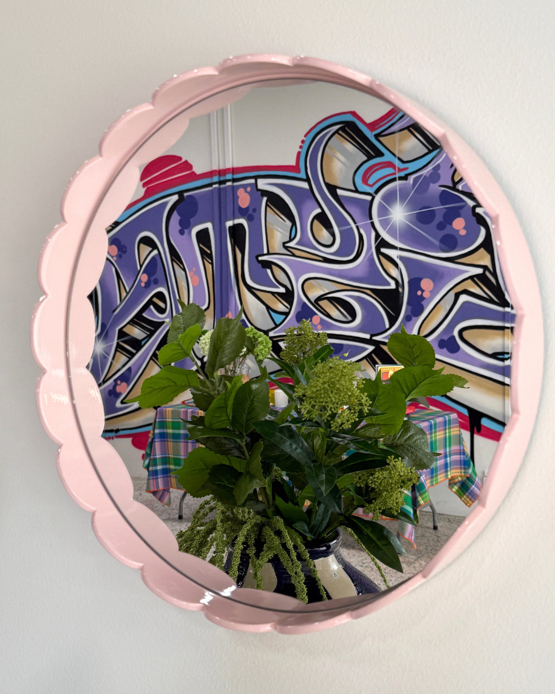Scalloped Mirror Pink