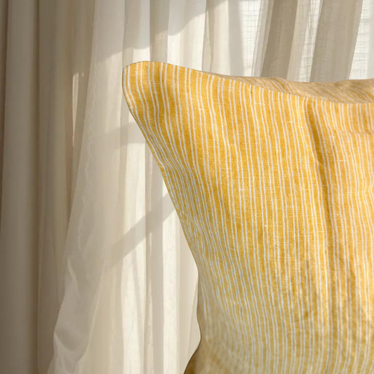 French Cushion Cover Yellow Stripe