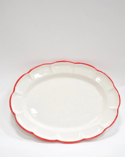Oval Tray Red Line