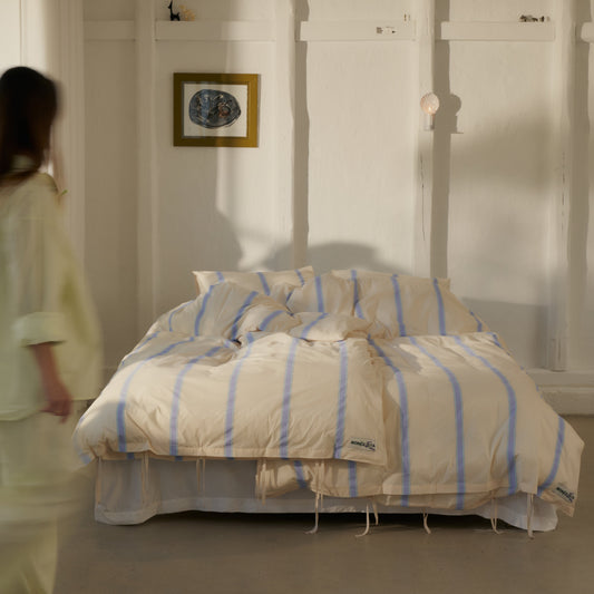 Bongusta Percale dynebetræk Elfenben, lavendel og mynte