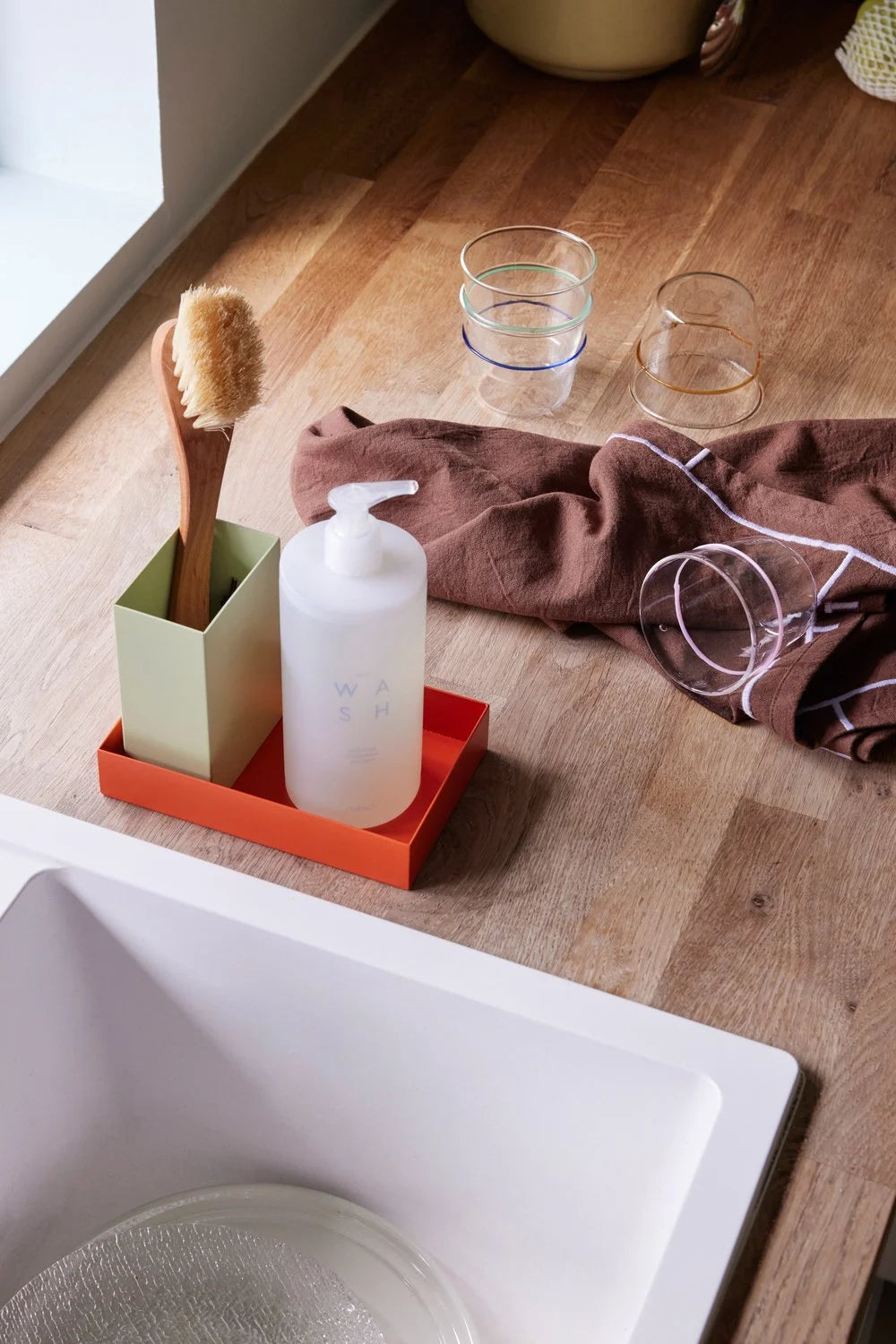 Drinking Glass Green Line