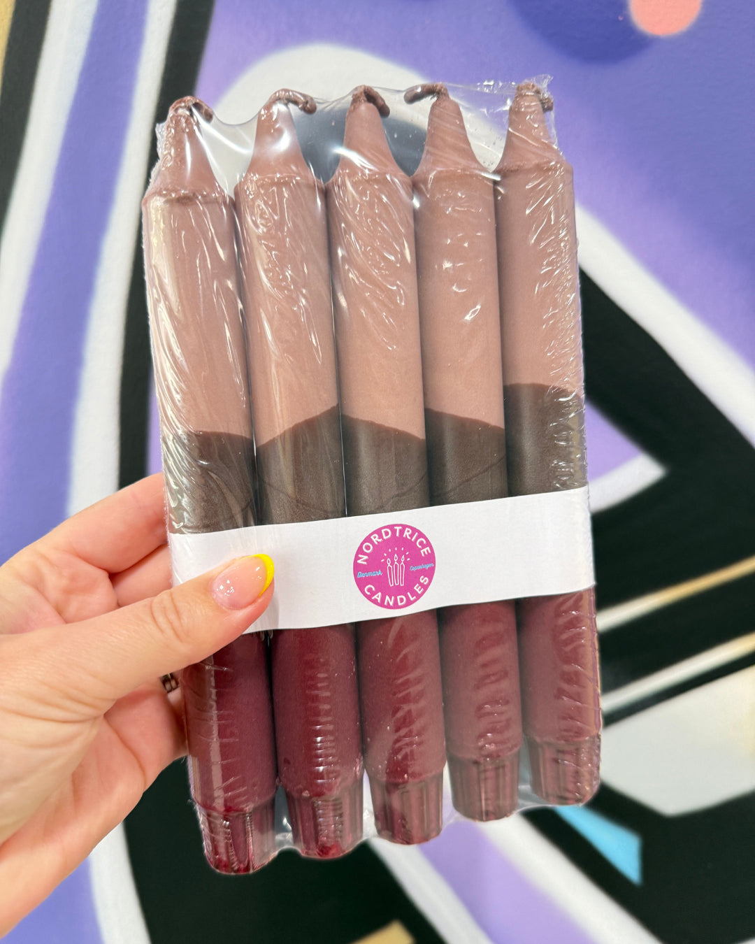Candles Beige & Burgundy 5-p