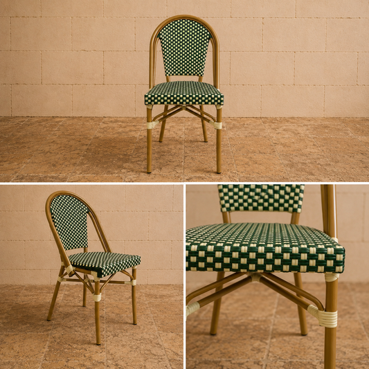 Silla de bistró francesa verde