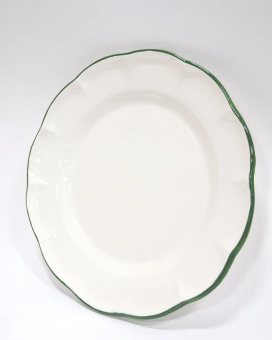 Dinner Plate Dark Green Line