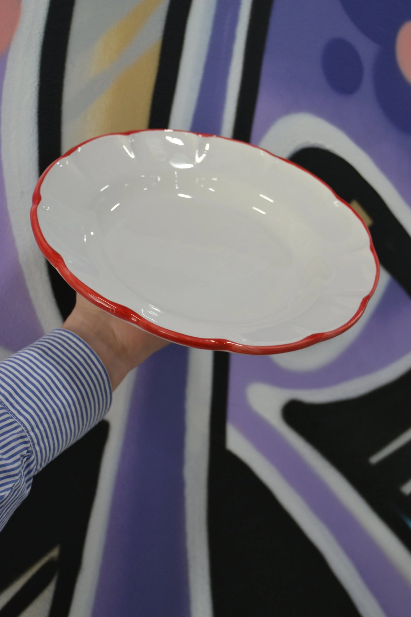 Pasta Plate Red Line