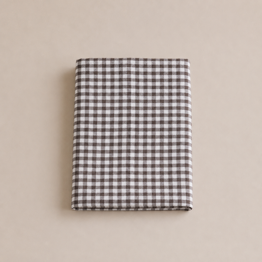 French Linen Table Cloth Brown Gingham