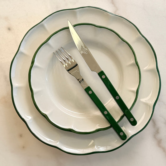 Little Plate Dark Green Line