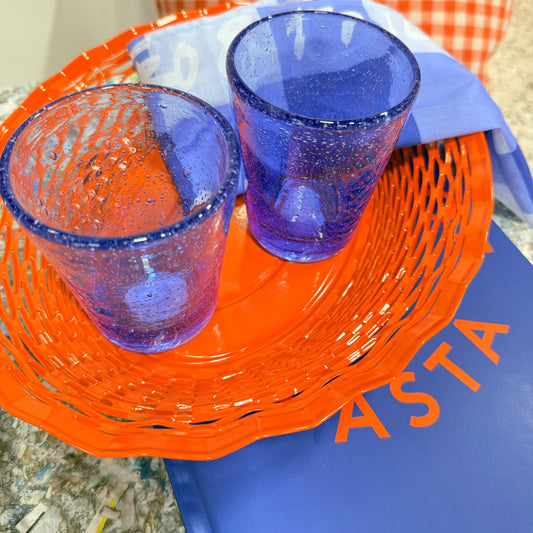 Bubble Water Glass Blue