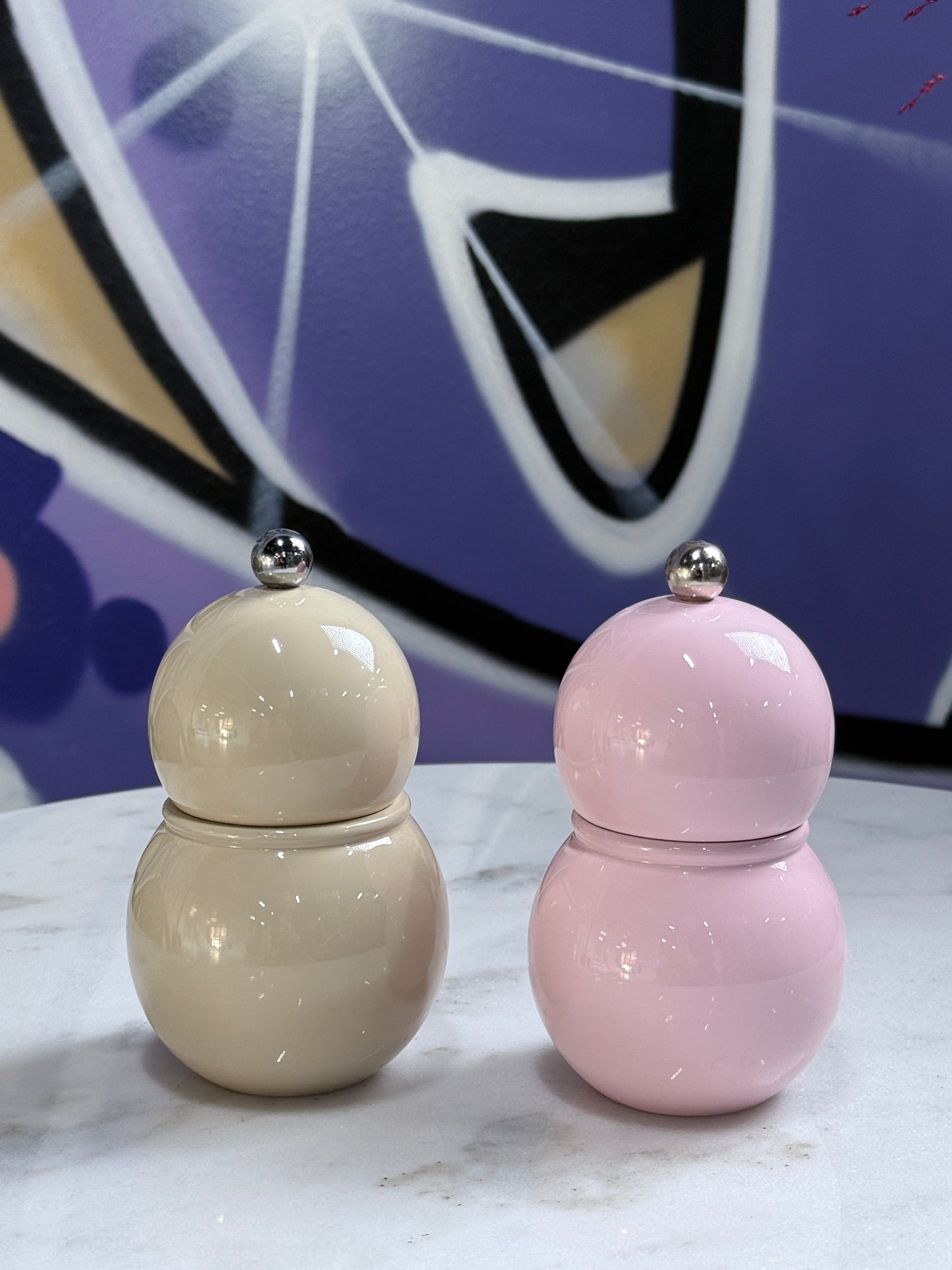 Small Bobbin Salt & Pepper Mill Beige