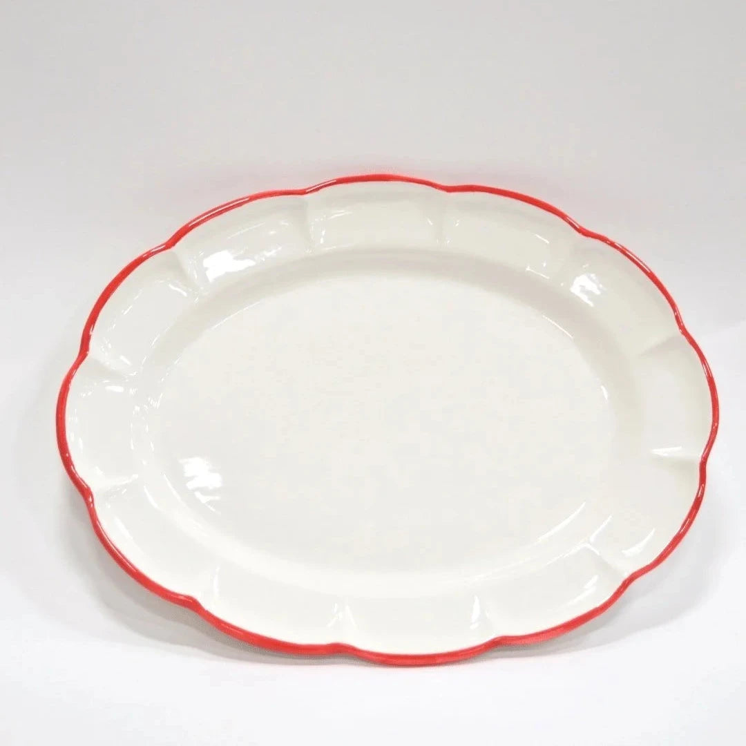 Oval Tray Red Line