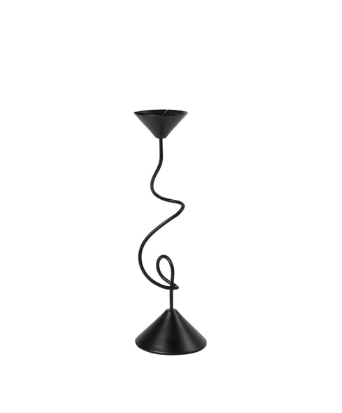 Black Swirly Candle Holder Medium