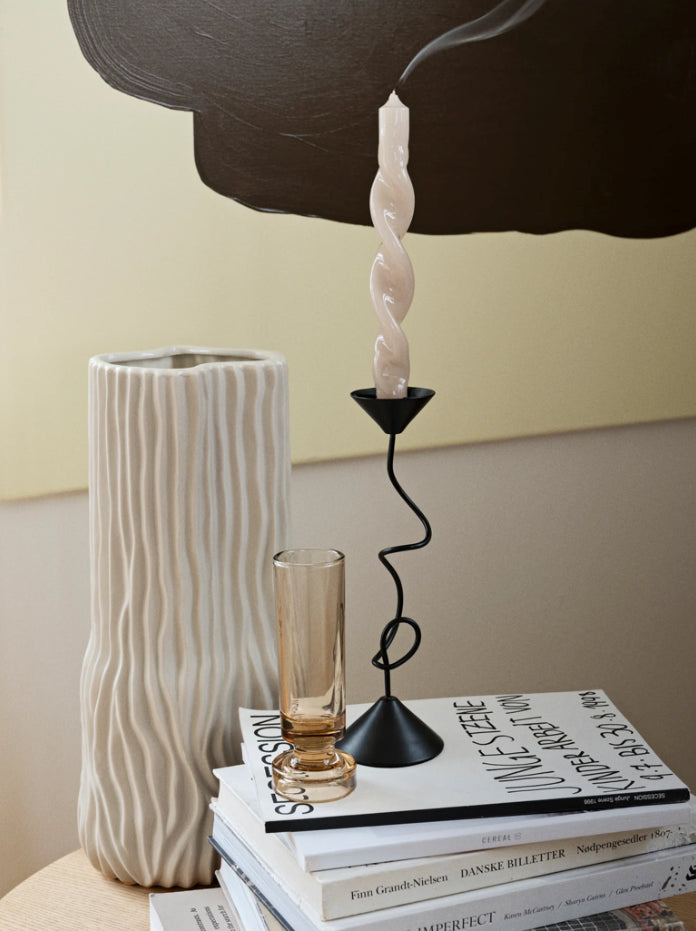 Black Swirly Candle Holder Medium