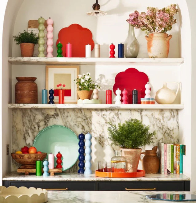 Stor Spole Salt- og Peberkværn Lyseblå