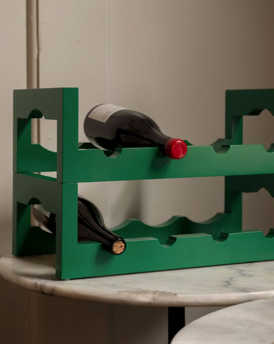 Massproductions Silo Stackable Wine Rack Green