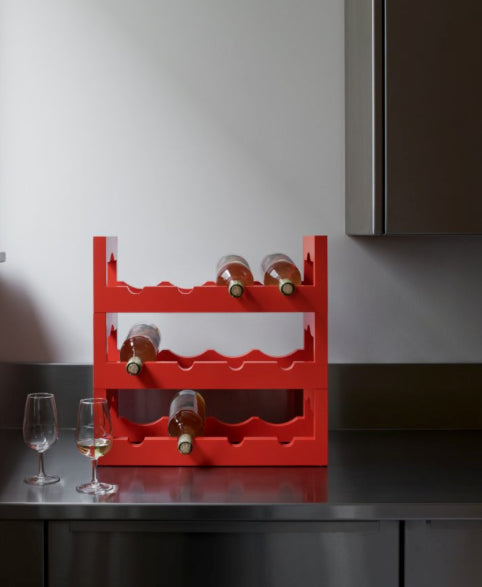 Massproductions Silo Stackable Wine Rack Red