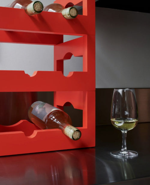 Massproductions Silo Stackable Wine Rack Red