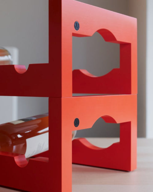 Massproductions Silo Stackable Wine Rack Red
