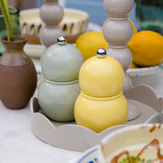 Small Bobbin Salt & Pepper Mill Sage