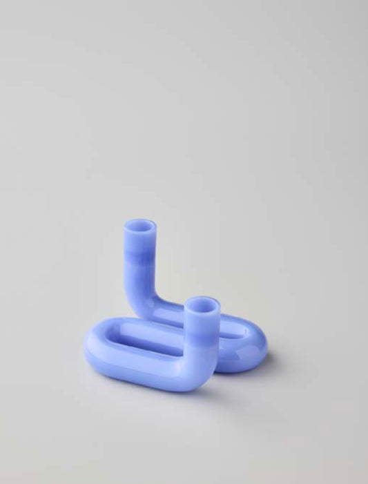 Wave Candle Holder Milky Blue