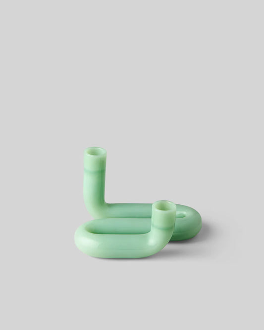 Wave Candle Holder Milky Jade