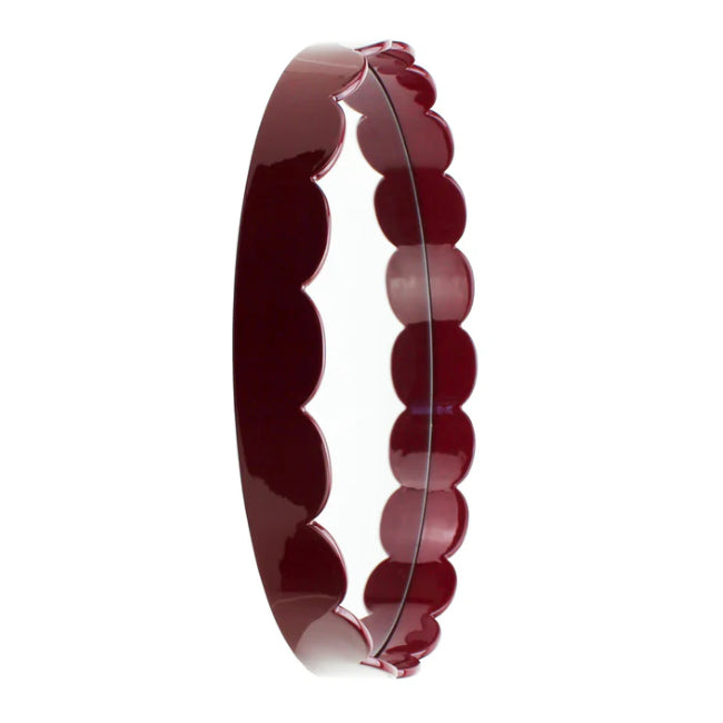 Scalloped Mirror Burgundy