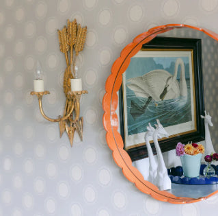 Scalloped Big Mirror Orange