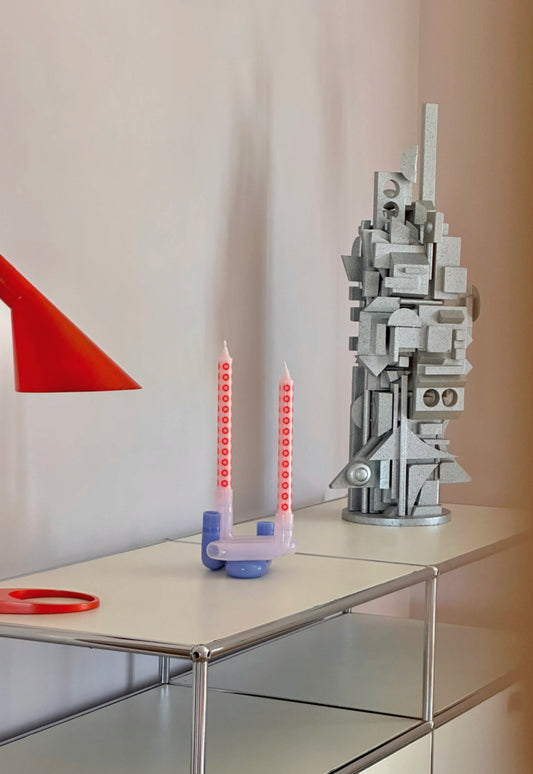 Wave Candle Holder Milky Rose