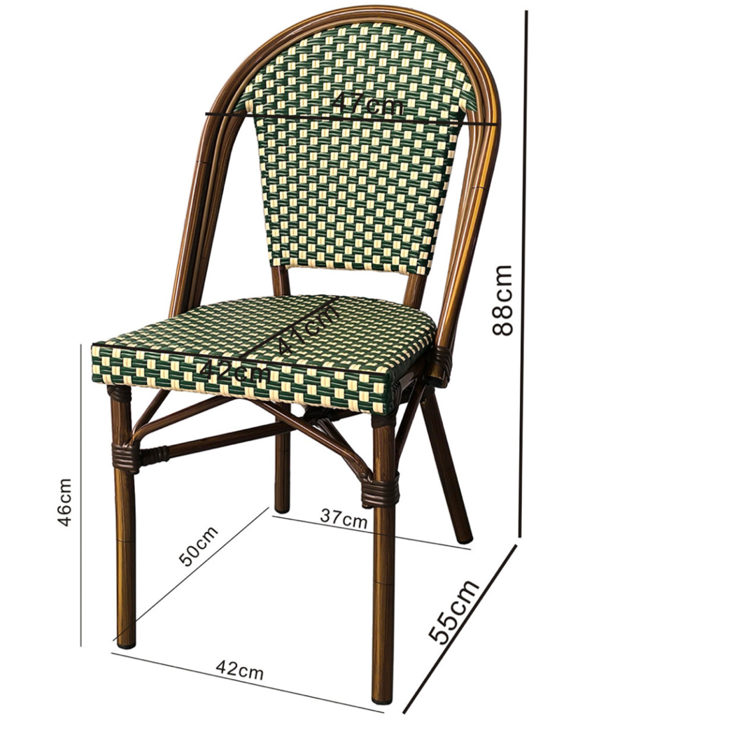 French Bistro Chair Red 2-p