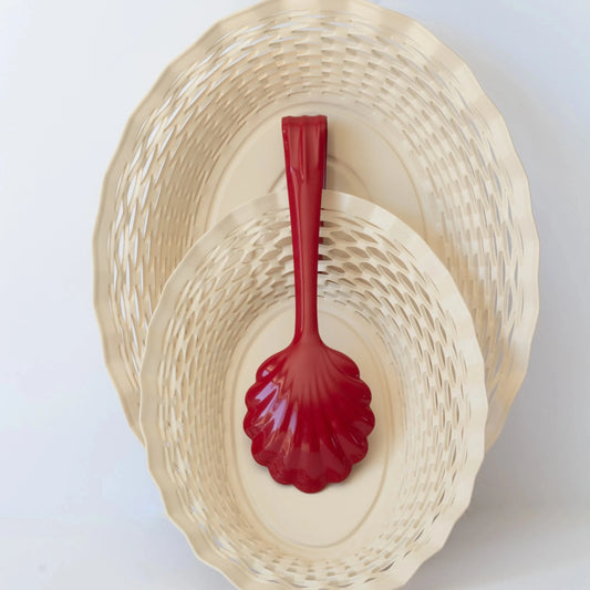 Bread Basket Large Creme White