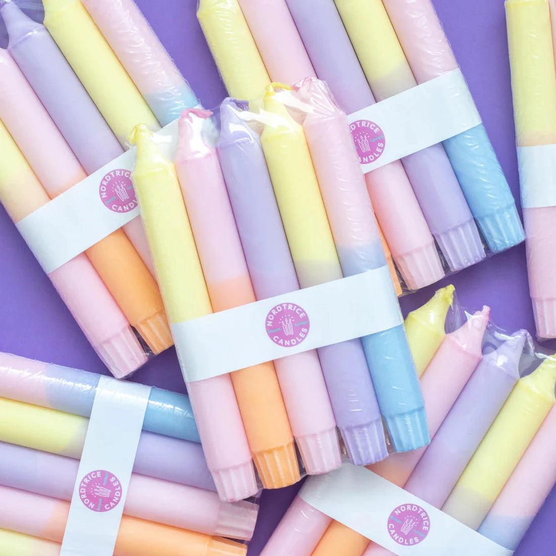 Stearinlys Pastell Festmiks 5-pk