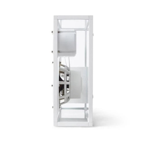 transparant vit högtalare från sidan