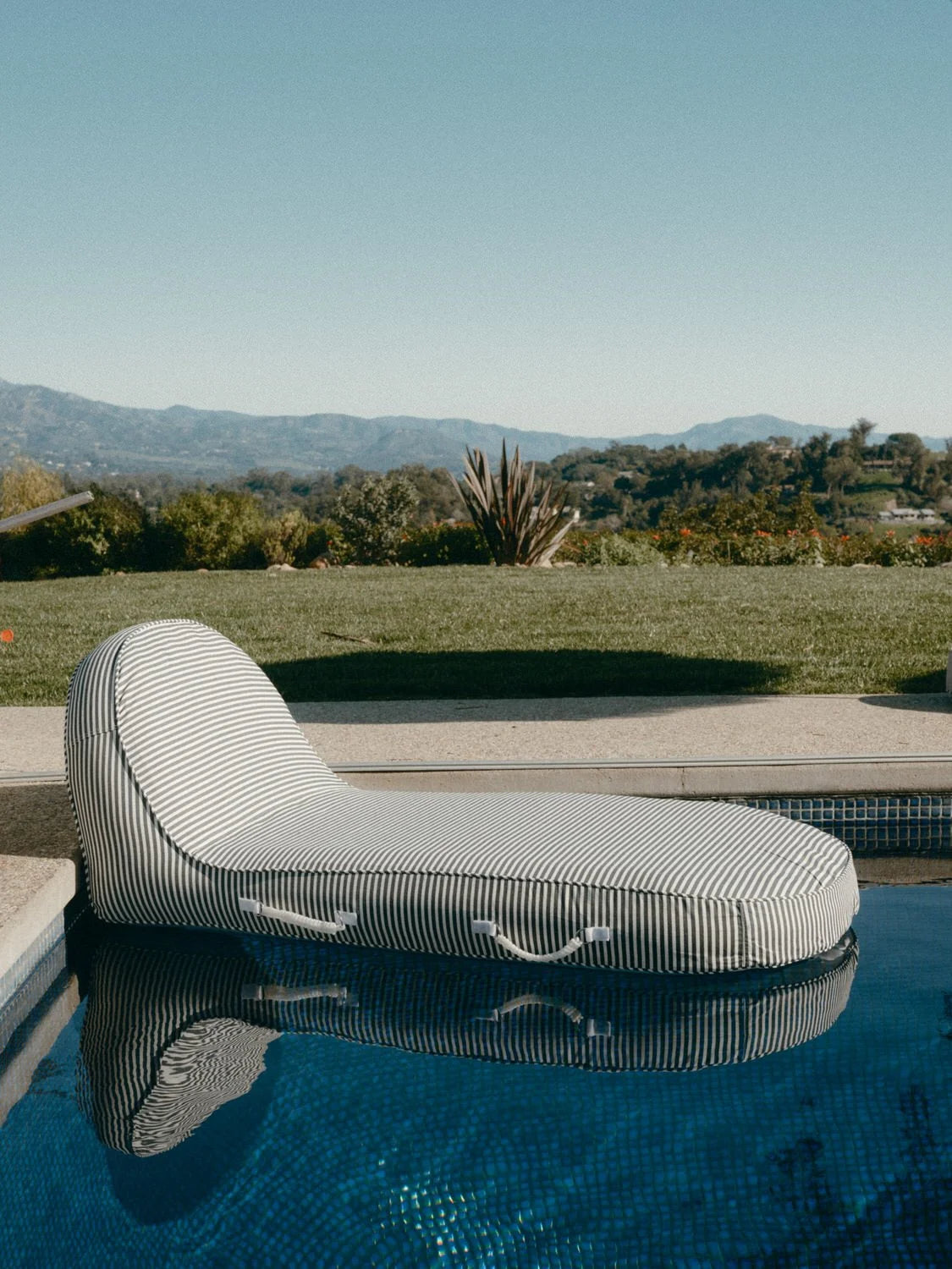 Pool Lounger Navy Stripe