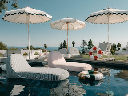 Pool Lounger Navy Stripe