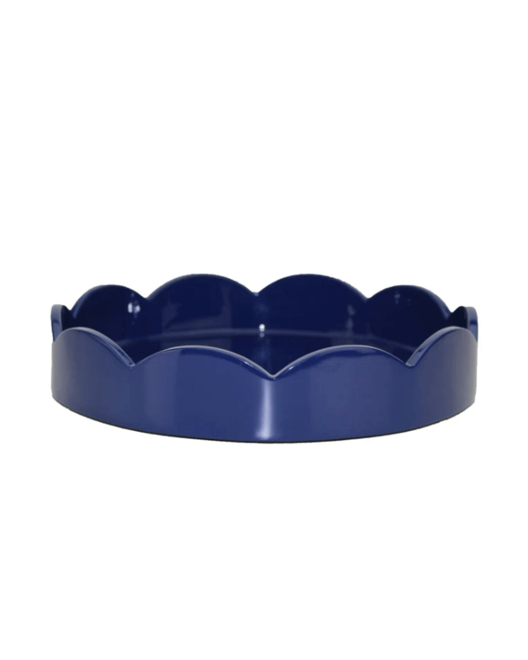 Scalloped Small Round Tray Navy
