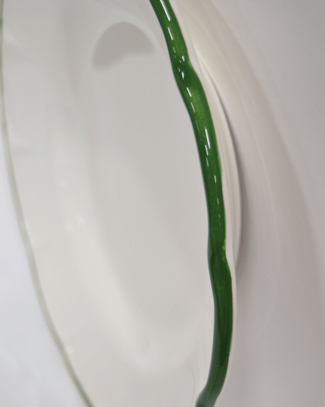 Pasta Plate Dark Green Line