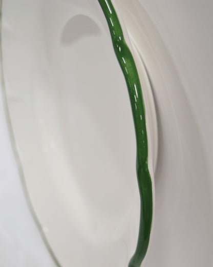 Pasta Plate Dark Green Line