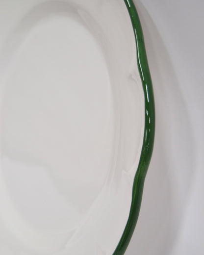 Dinner Plate Dark Green Line